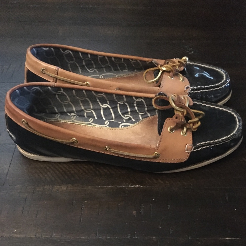 Women’s Sperry Top Spider Patent Leather Boat Shoe